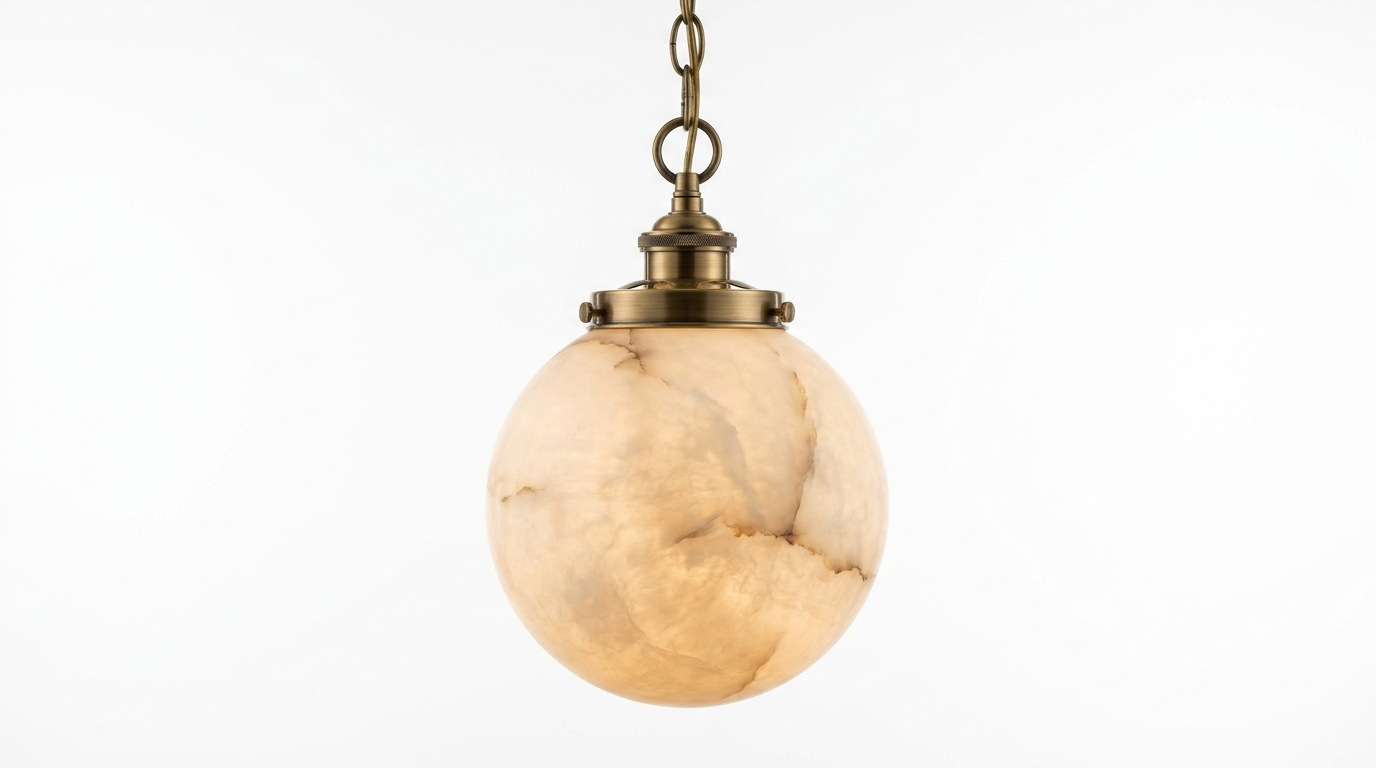 Manhattan Round Alabaster Pendant Light