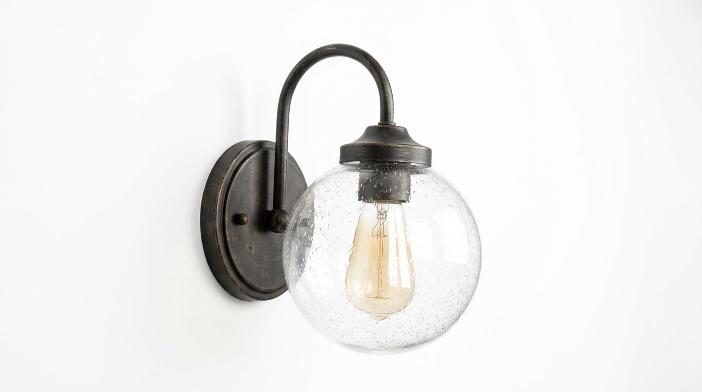 Bonnie Retro Iron Spherical Glass Wall Light