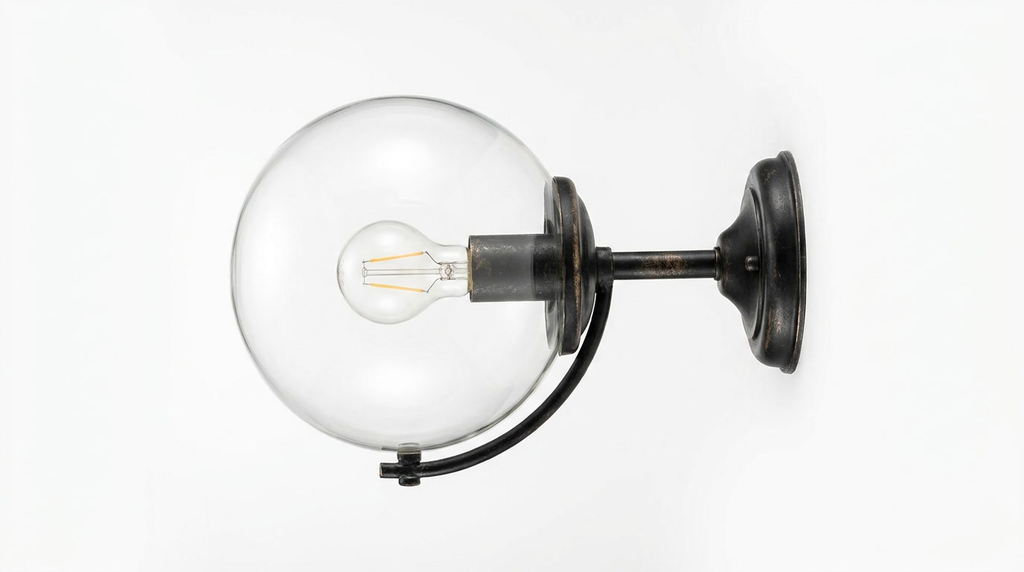 Bonnie Retro Iron Spherical Glass Wall Light