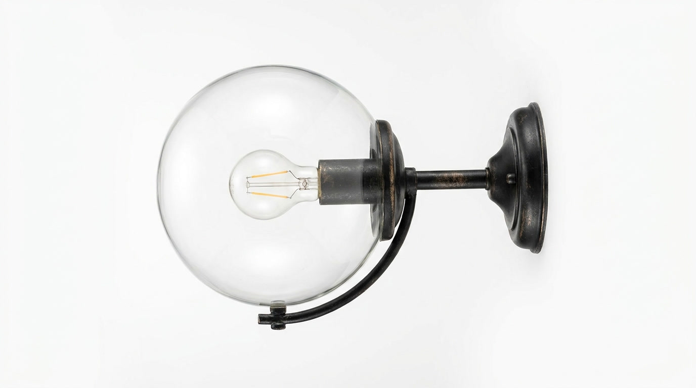 Bonnie Retro Iron Spherical Glass Wall Light