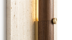 Merrill Travertine and Wood LED Wall Light