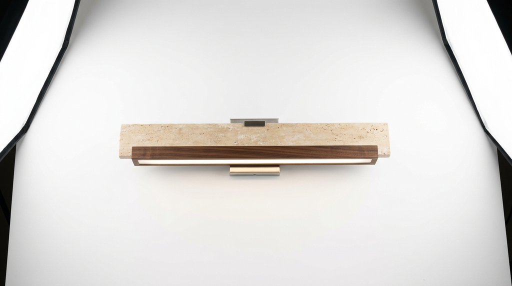 Merrill Travertine and Wood LED Wall Light