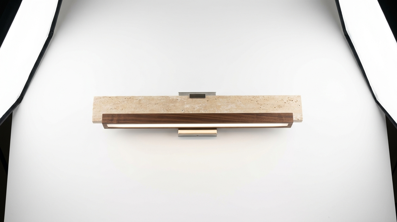 Merrill Travertine and Wood LED Wall Light