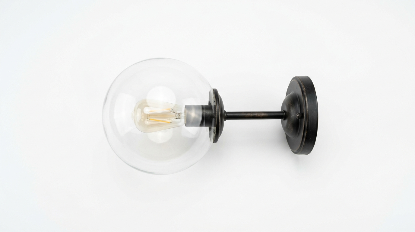 Bonnie Retro Iron Spherical Glass Wall Light