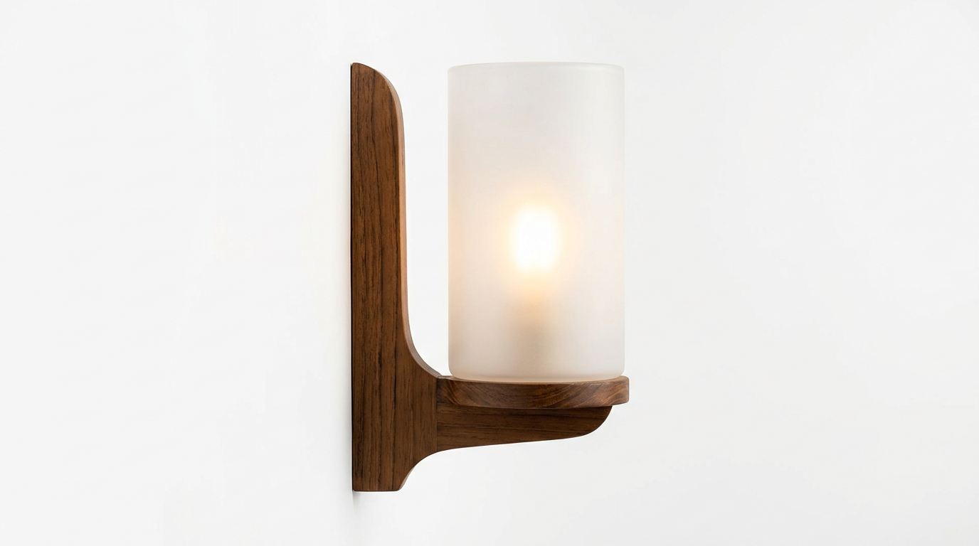 Thais Wood Nordic Glass Wall Light