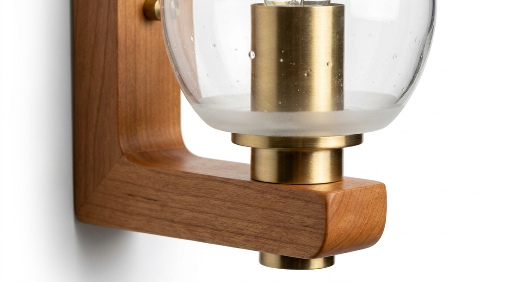 Thais Wood Nordic Glass Wall Light