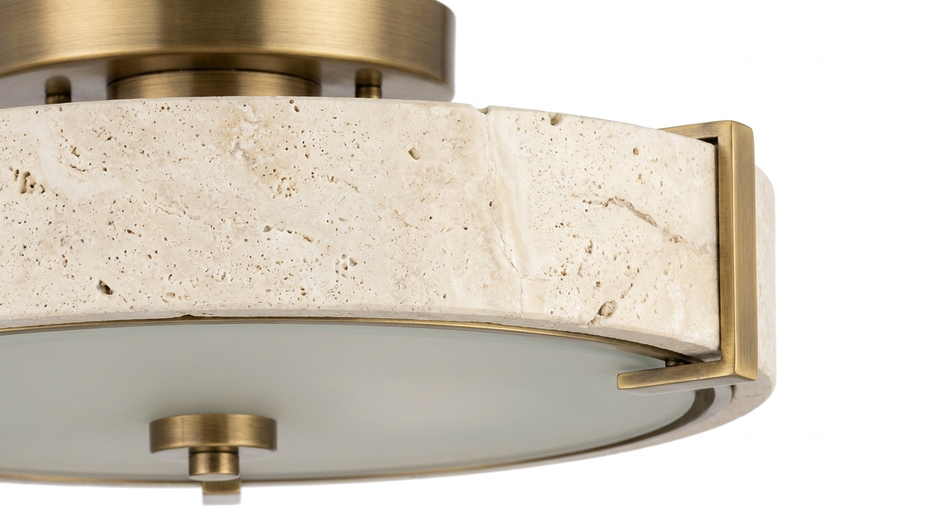 Aveline Modern Natural Travertine Ceiling Light