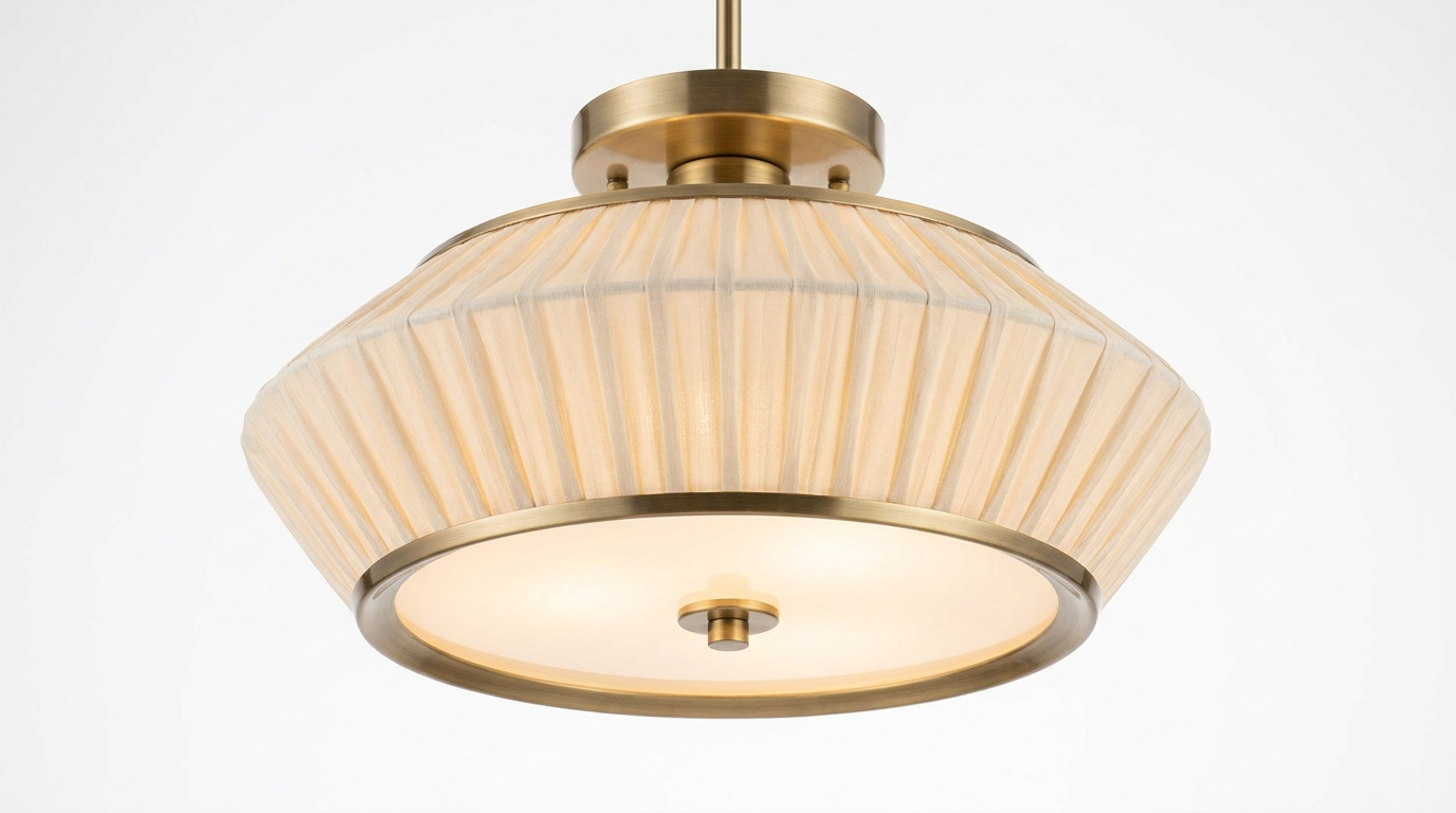 Lustra Pleated Retro Brass Acrylic Ceiling Light