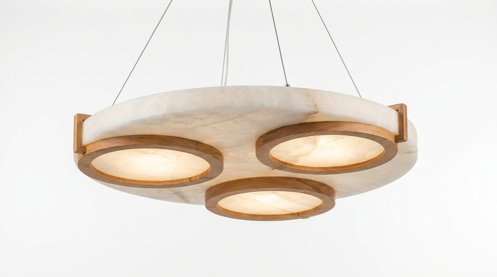 Aurelia Wood Modern Alabaster Ceiling Light