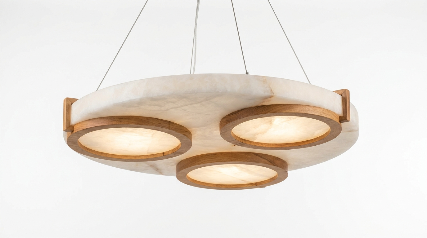Aurelia Wood Modern Alabaster Ceiling Light