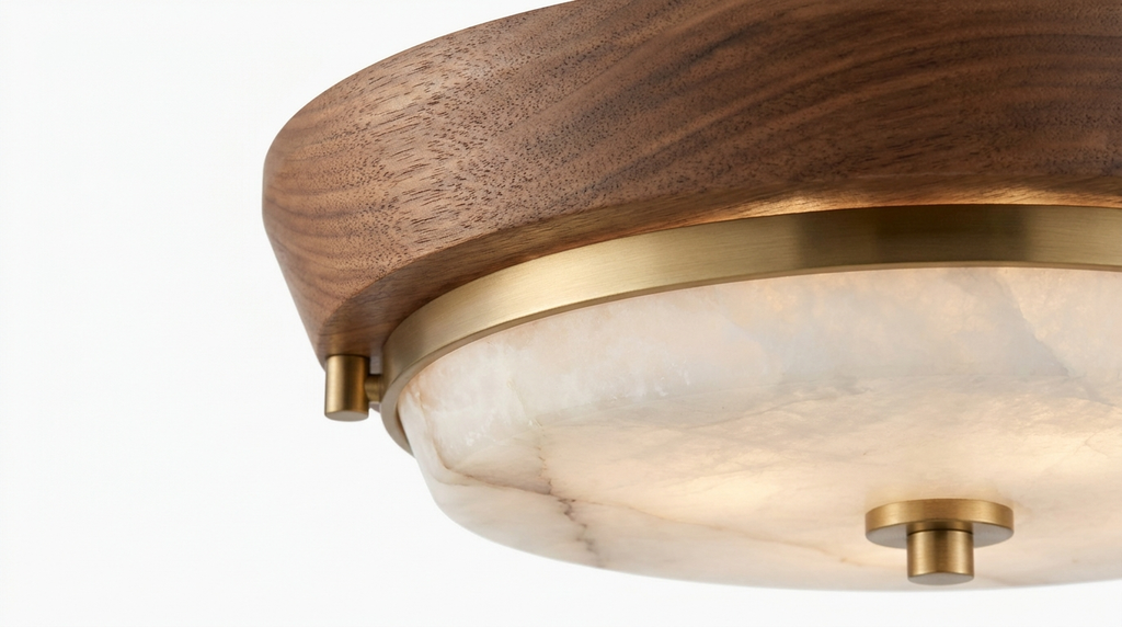 Aurelia Wood Modern Alabaster Ceiling Light