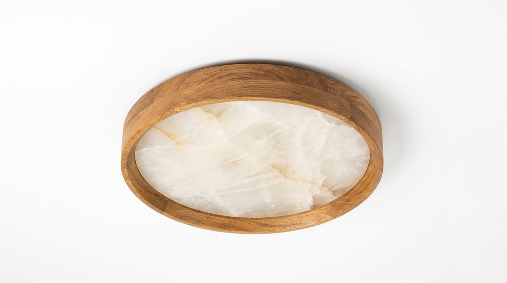 Aurelia Wood Modern Alabaster Ceiling Light