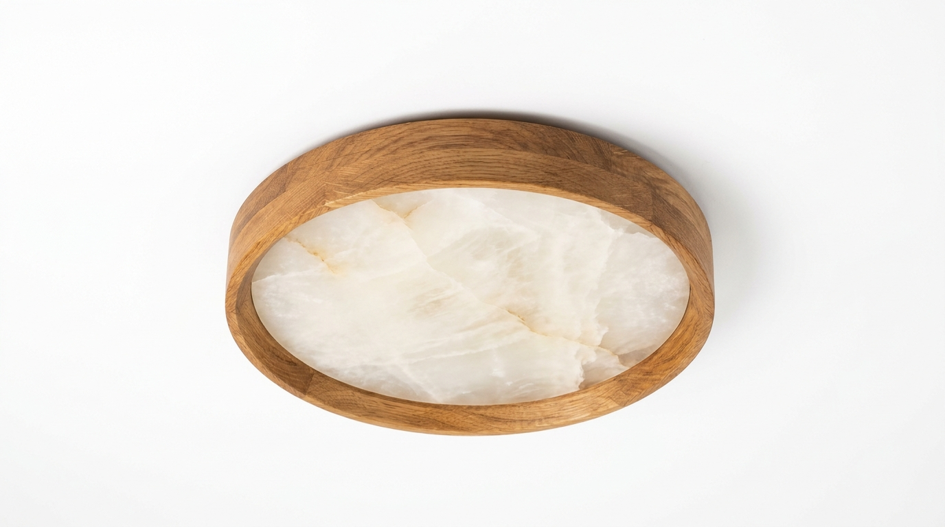 Aurelia Wood Modern Alabaster Ceiling Light