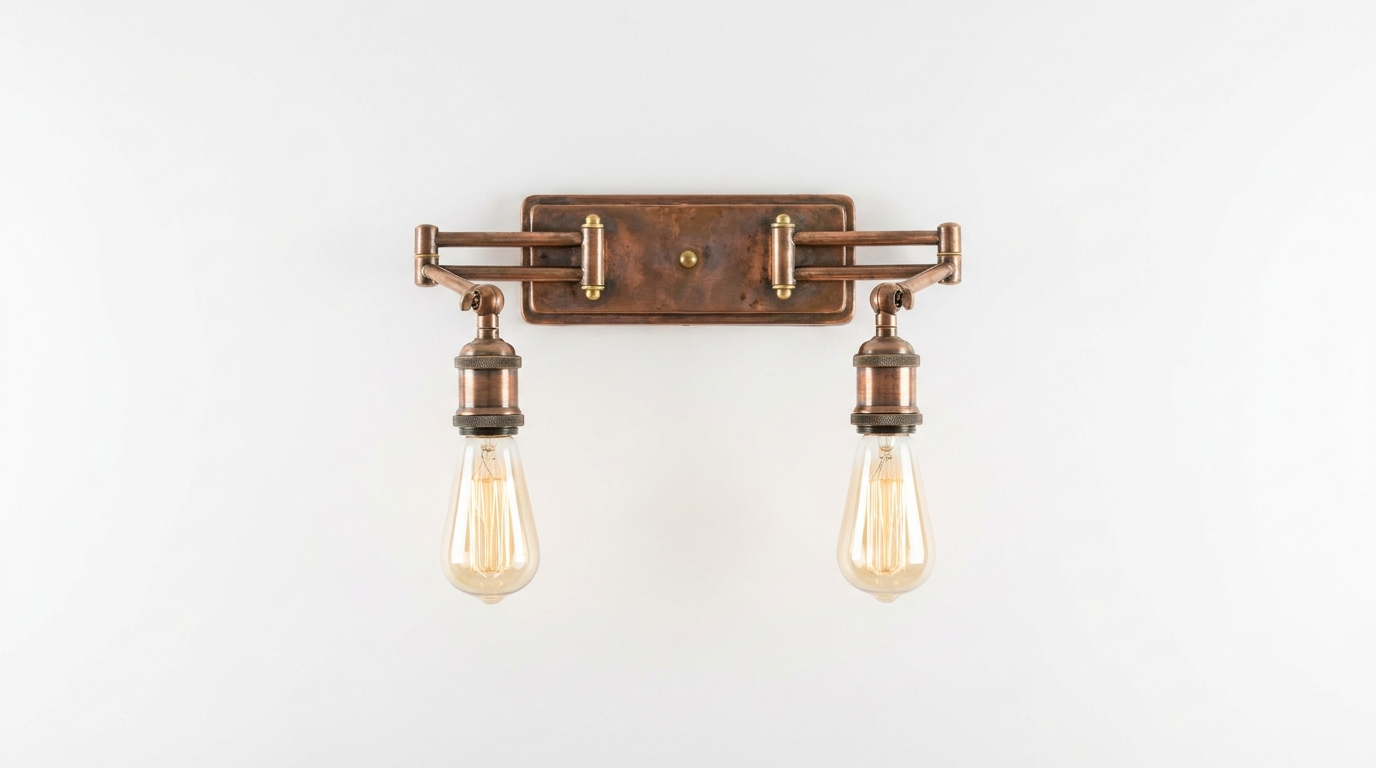 Luther Copper Double Lights Antique Style Wall Light
