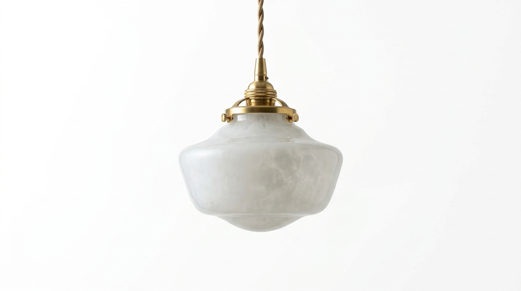 Aurelia Vintage Retro White Jade Glass Pendant Light