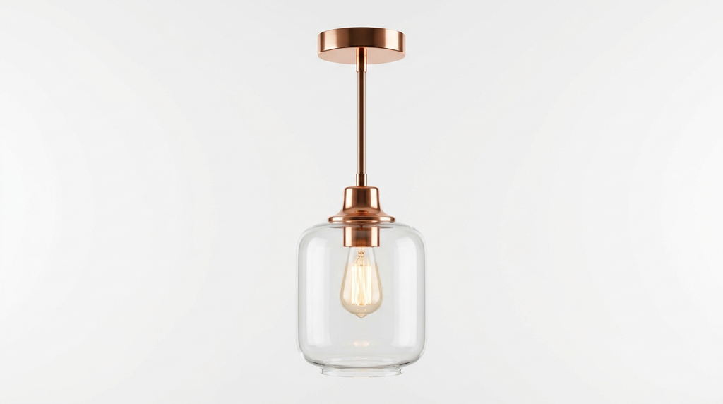 Luminara Modern Copper Glass Minimalist Pendant Light