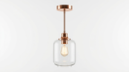 Luminara Modern Copper Glass Minimalist Pendant Light