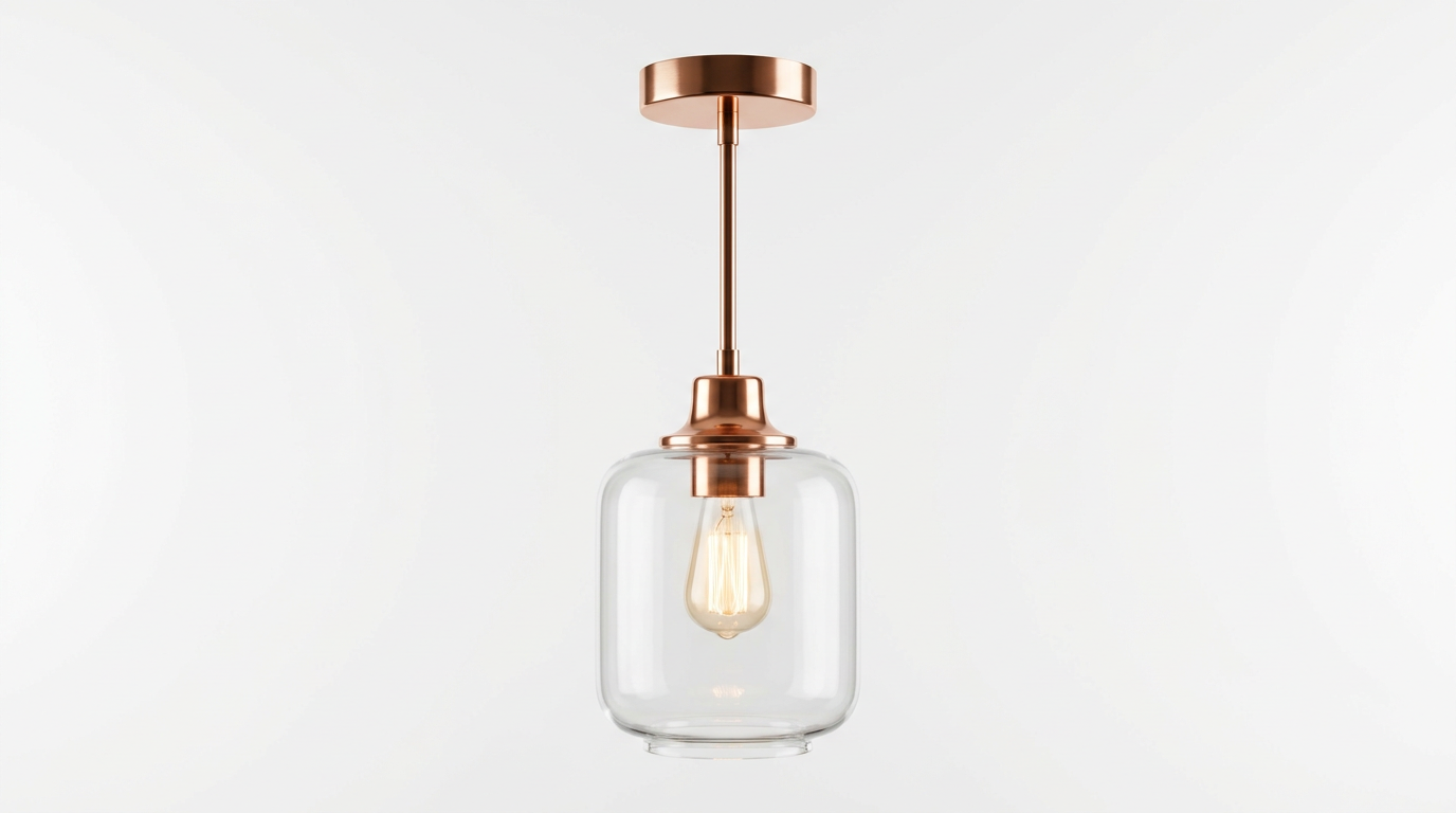 Luminara Modern Copper Glass Minimalist Pendant Light