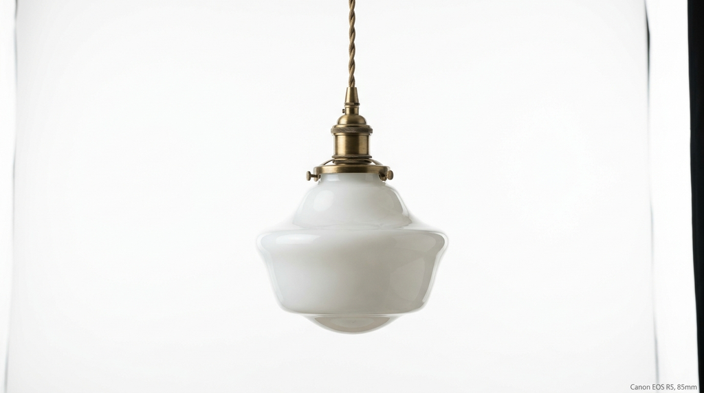 Aurelia Vintage Retro White Jade Glass Pendant Light