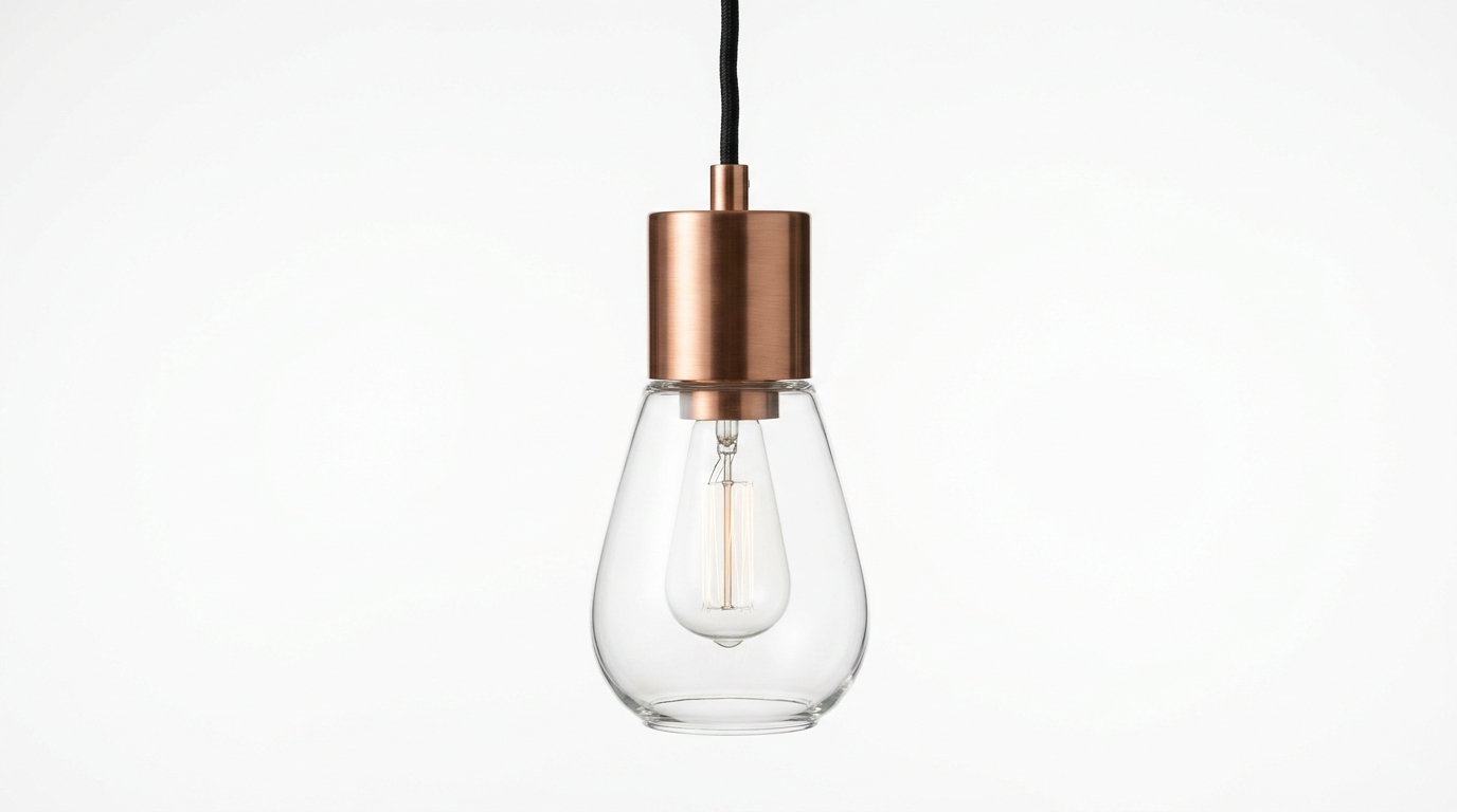 Luminara Modern Copper Glass Minimalist Pendant Light