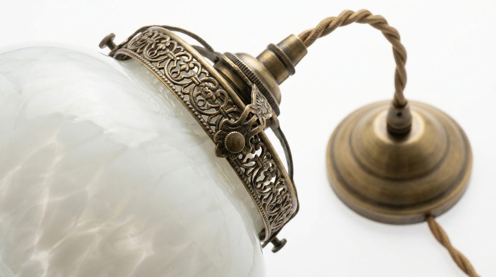 Aurelia Vintage Retro White Jade Glass Pendant Light