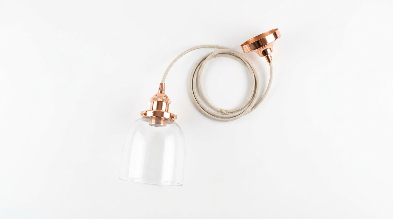 Luminara Modern Copper Glass Minimalist Pendant Light