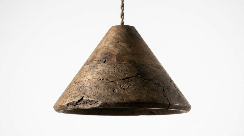Sora Cone Wabi-Sabi Wood Pendant Light