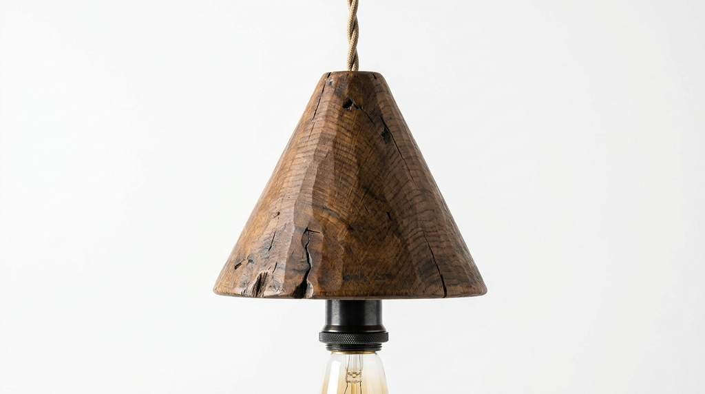 Sora Cone Wabi-Sabi Wood Pendant Light