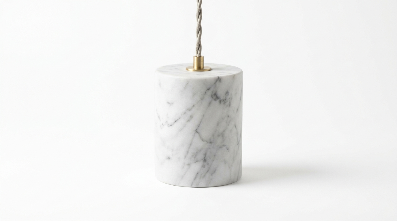 Nordic Long Tube Natural Marble Pendant Light