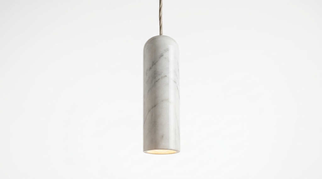 Nordic Long Tube Natural Marble Pendant Light