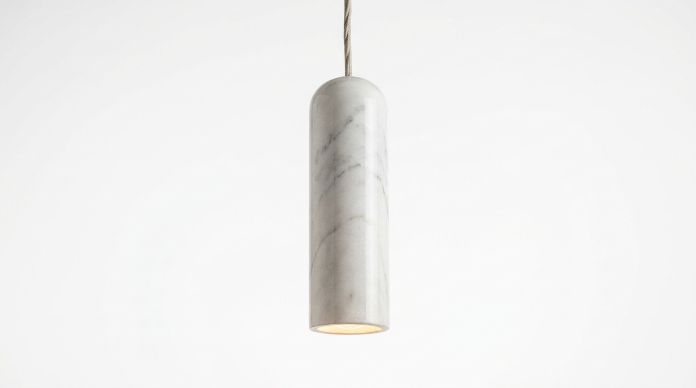 Nordic Long Tube Natural Marble Pendant Light