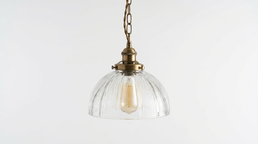 Jasmine Vintage Brass Glass Pendant Light