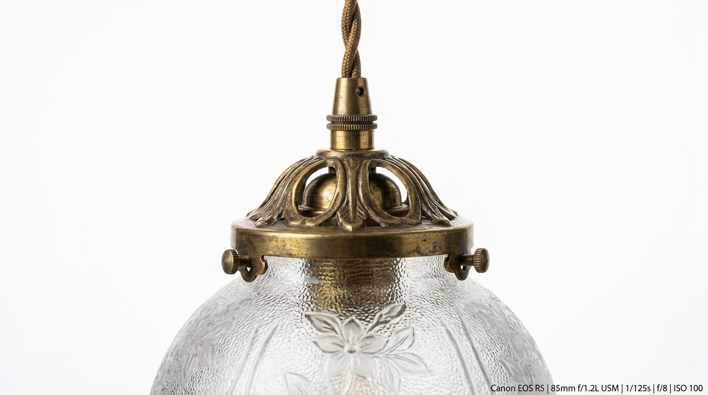 Jasmine Vintage Brass Glass Pendant Light
