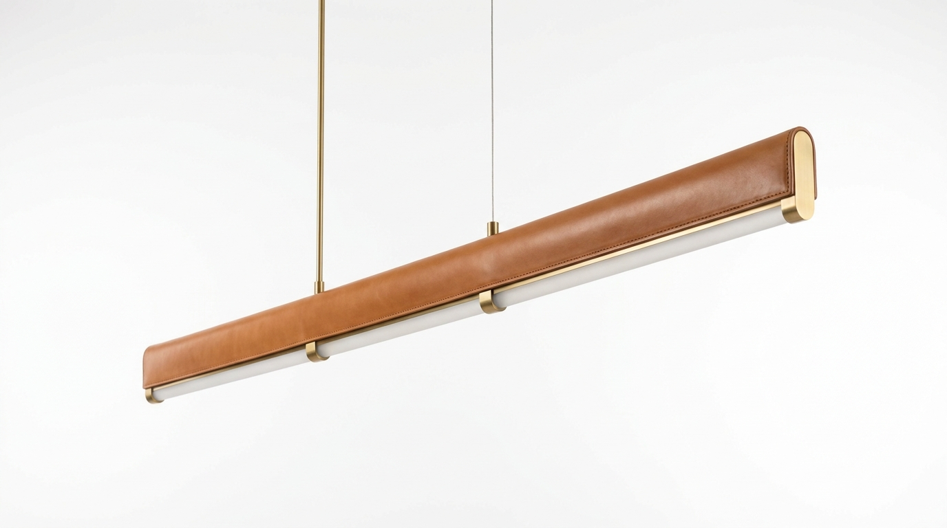 Luxen Minimalist Leather Linear Chandelier
