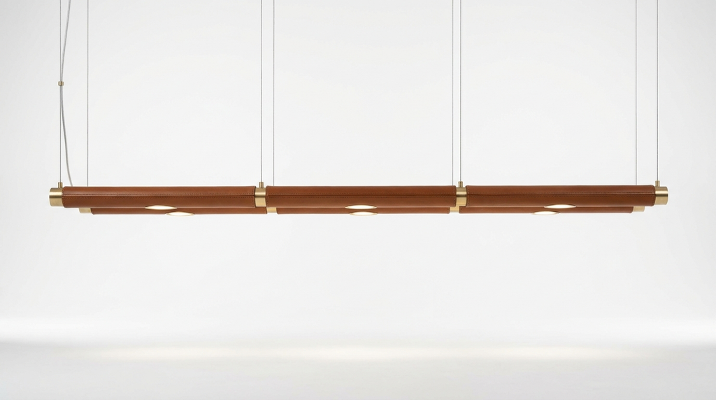 Luxen Minimalist Leather Linear Chandelier