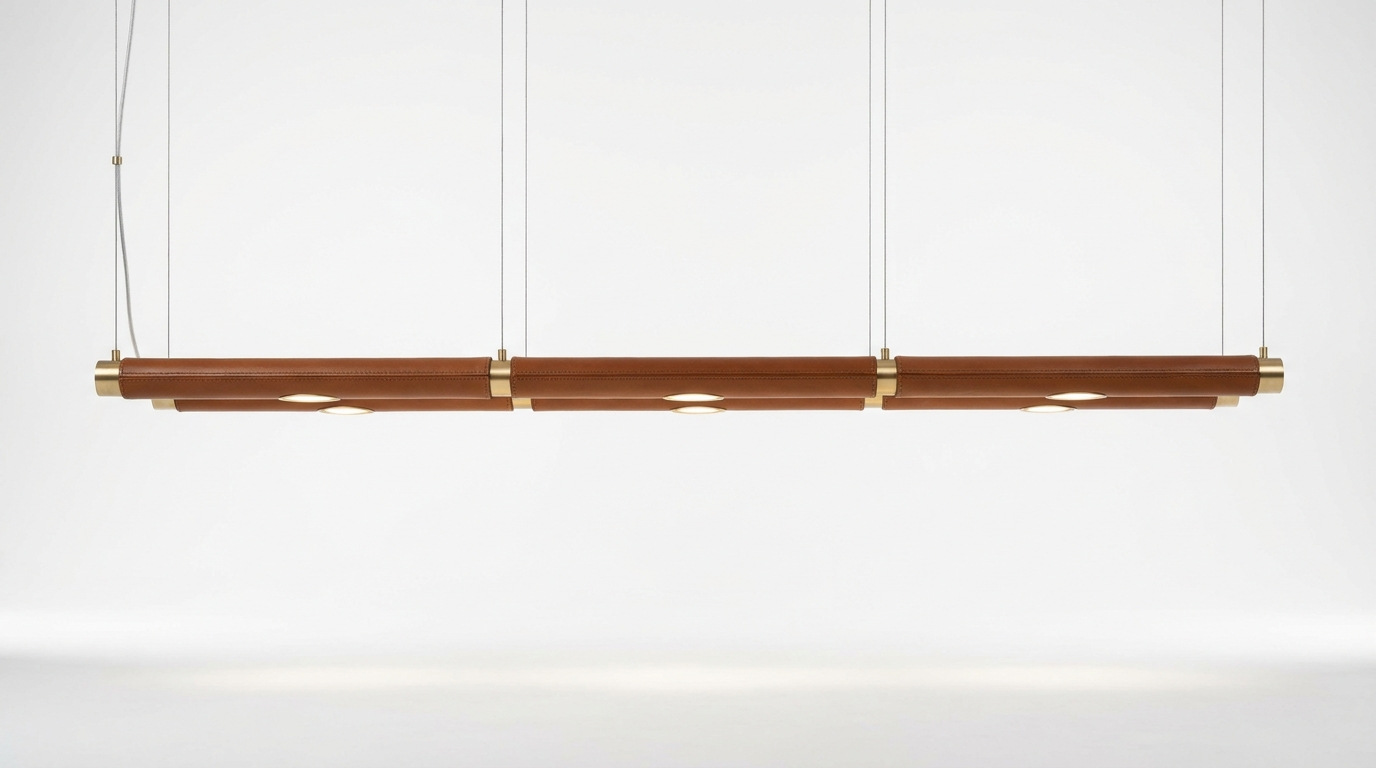 Luxen Minimalist Leather Linear Chandelier