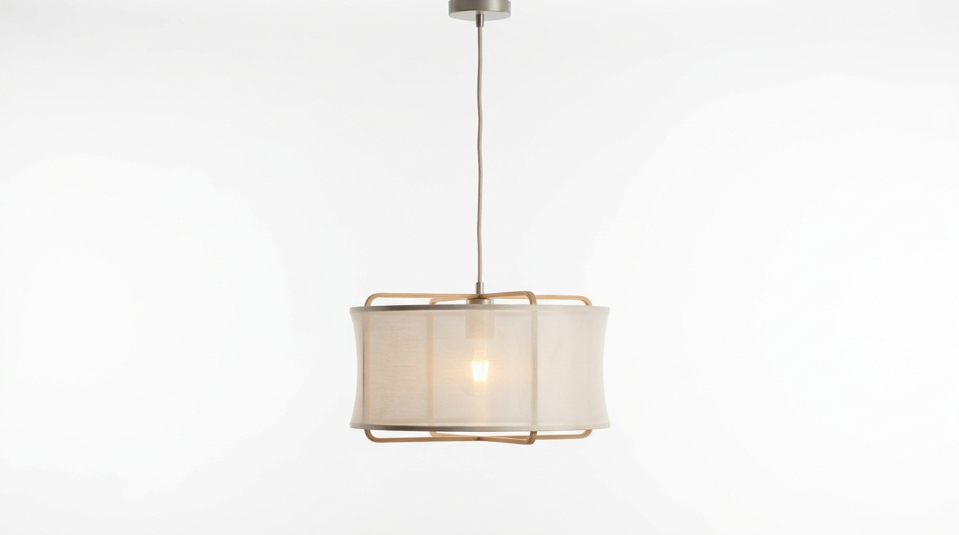 Makoto Silk Lantern Minimalist Japandi Pendant Light