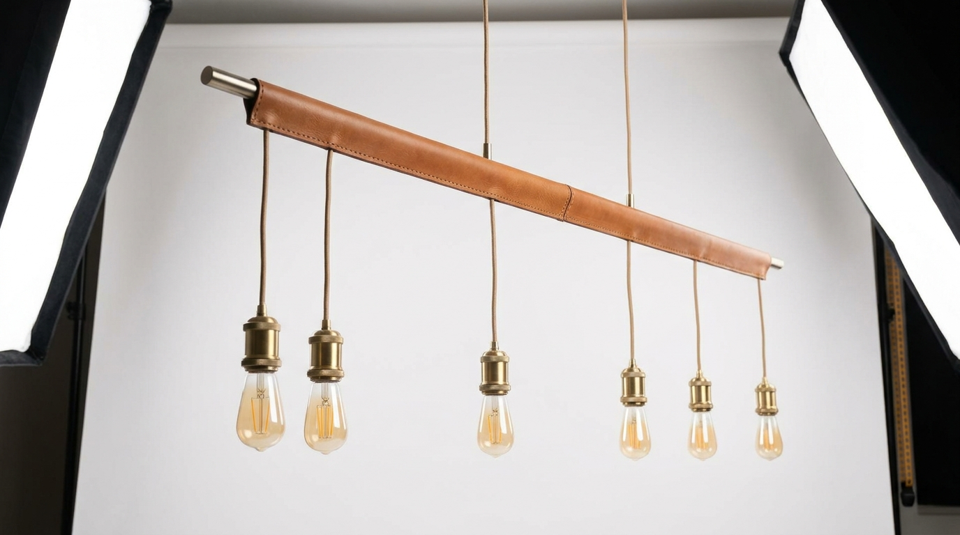 Luxen Minimalist Leather Linear Chandelier
