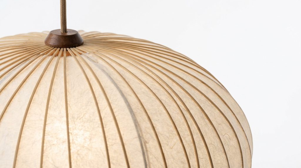 Makoto Silk Lantern Minimalist Japandi Pendant Light