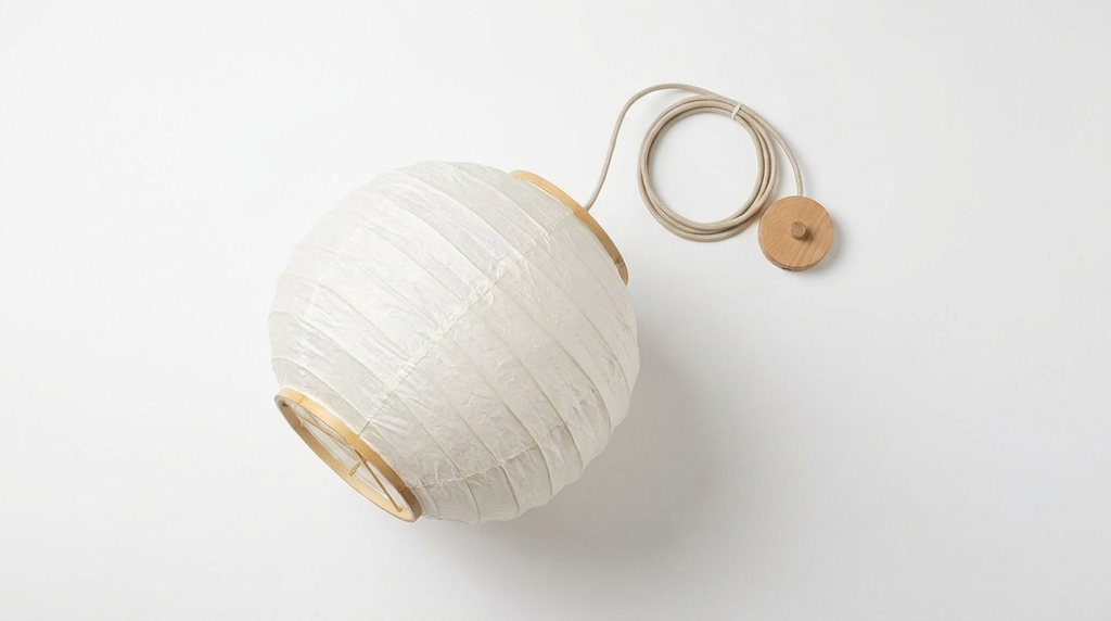 Makoto Silk Lantern Minimalist Japandi Pendant Light