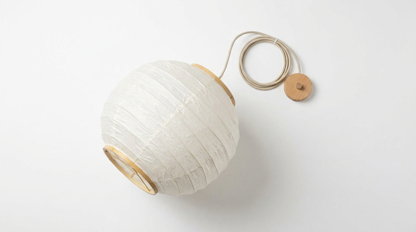 Makoto Silk Lantern Minimalist Japandi Pendant Light