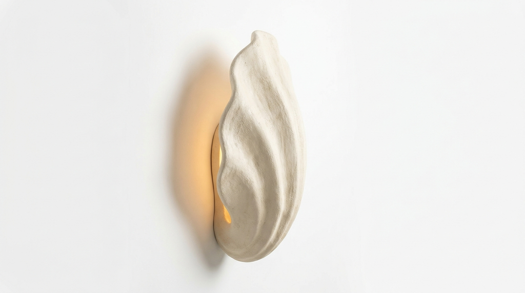 Coquille Sculptural Plaster Shell Wall Light