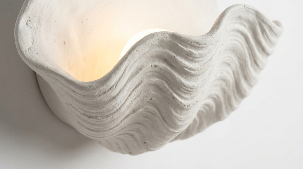Coquille Sculptural Plaster Shell Wall Light