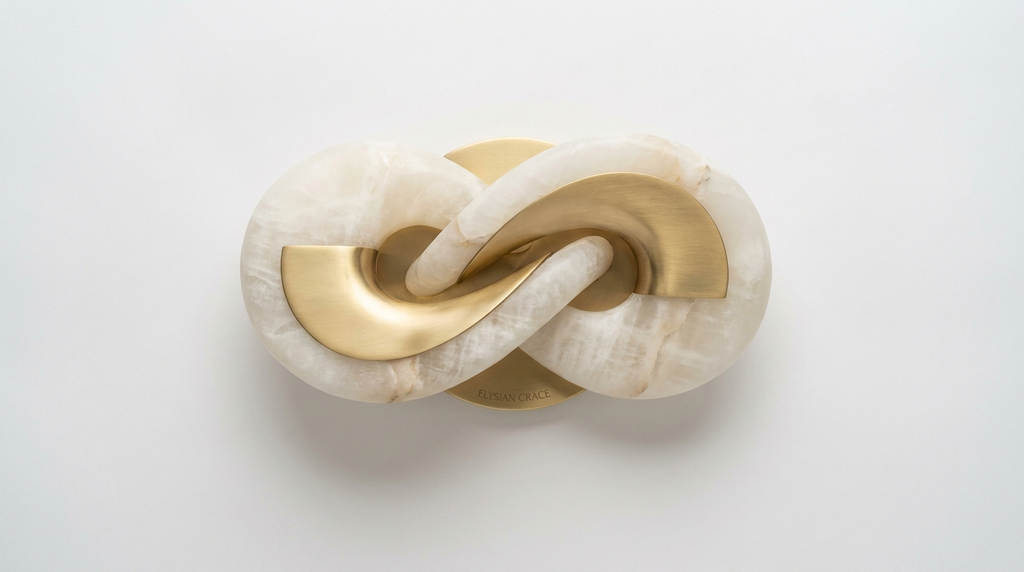 Elysian Grace Sculptural Alabaster Brass Wall Lamp