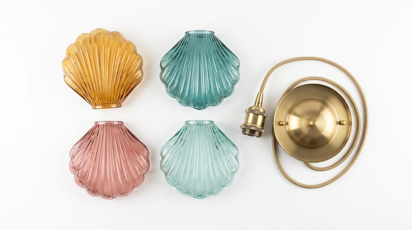 Skirt Series Retro Colored Glass Skirt Shell Wall Light