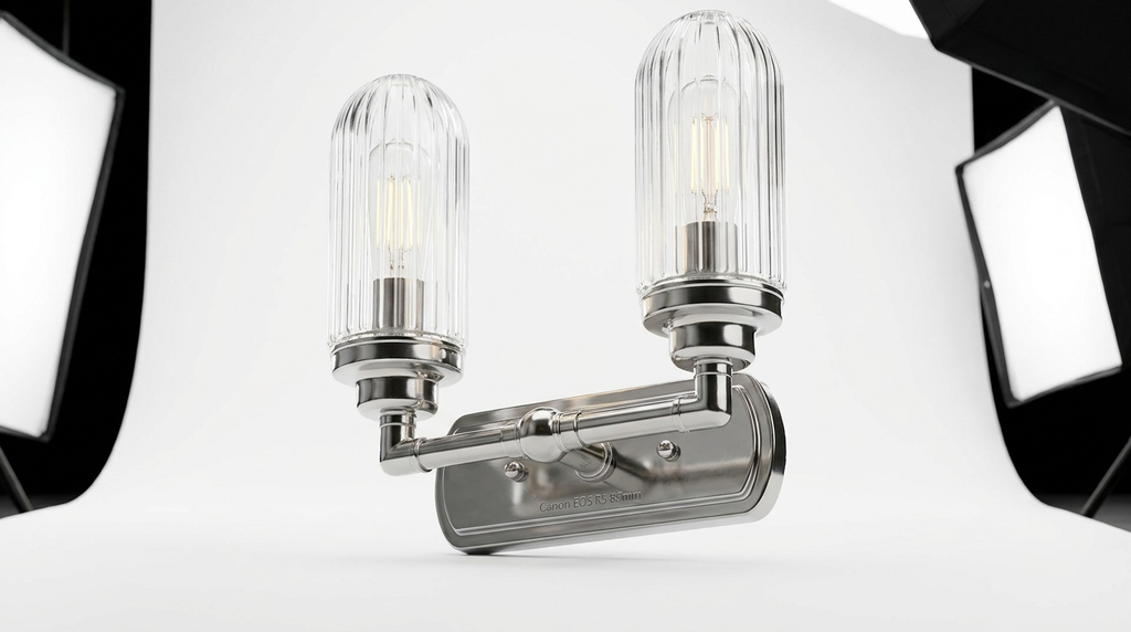 Lustra Chrome Glass Industrial Wall Light