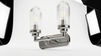 Lustra Chrome Glass Industrial Wall Light