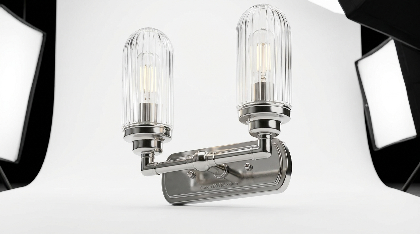 Lustra Chrome Glass Industrial Wall Light