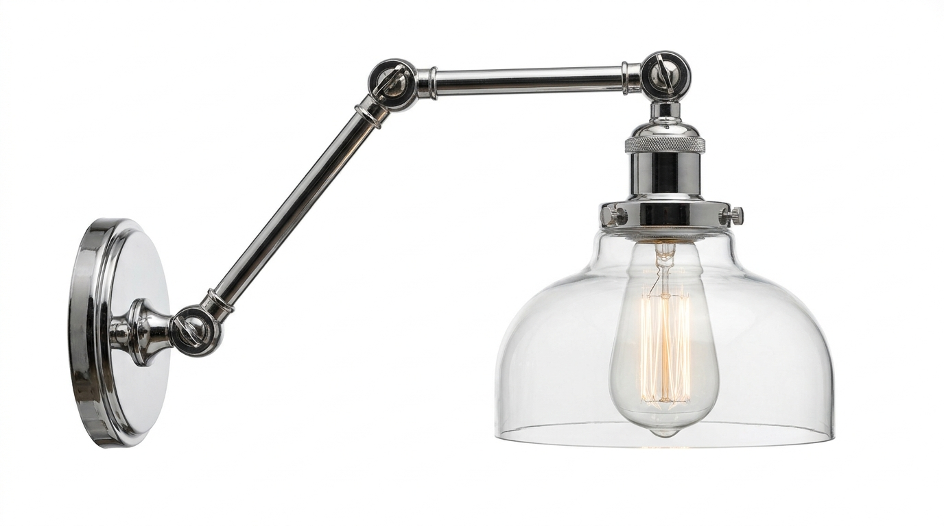 Lustra Chrome Glass Industrial Wall Light