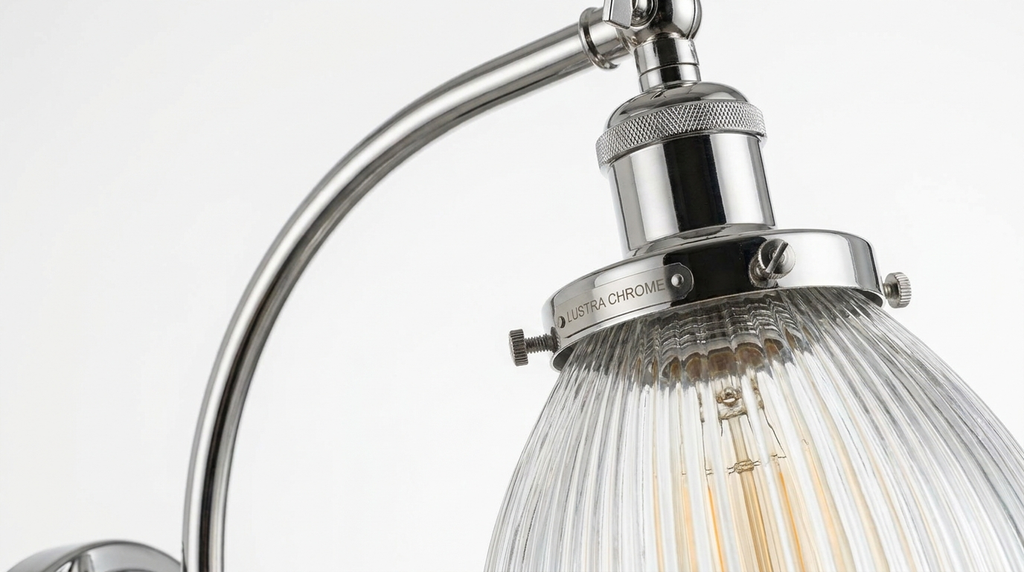 Lustra Chrome Glass Industrial Wall Light